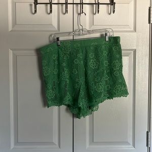 future collective green lace shorts
